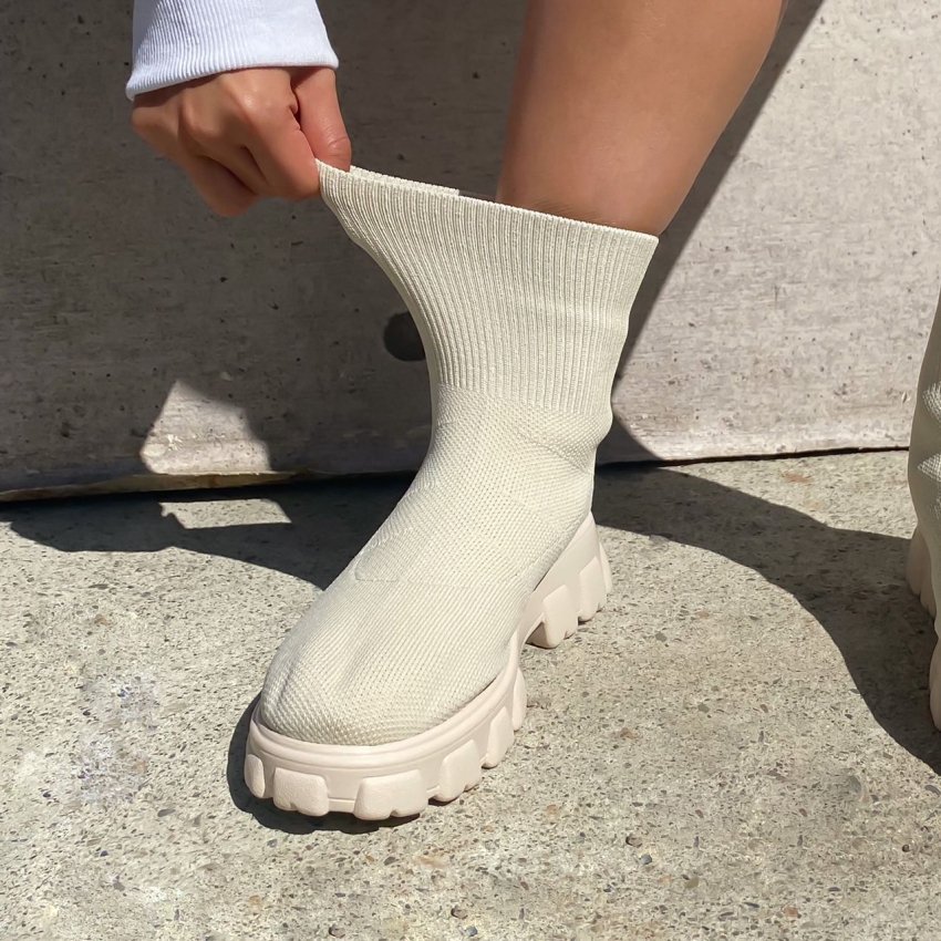 knit socks sneaker boot 23cm