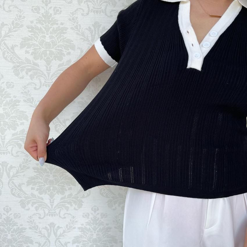 バイカラーポロシャツ｜海外セレブファッション通販Top Secret