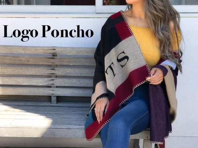ブロックカラーイニシャルポンチョ | 海外セレブファッション通販 Top
