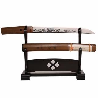時代総紫檀鍔透 刀掛 大刀 脇差 短刀 掛られます