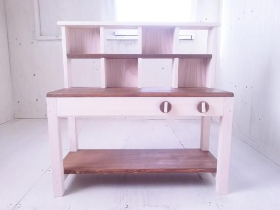 【中古】オーダー品 おままごとキッチン おままごとキッチン 4本脚デスク セミオーダー品 うらら