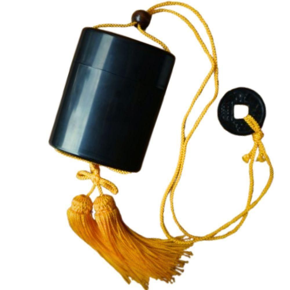 阿波踊り蒔絵　印籠 仕様変更】印籠 プラ 大寸（黒） 完成品 銭・3寸房付き - 阿波