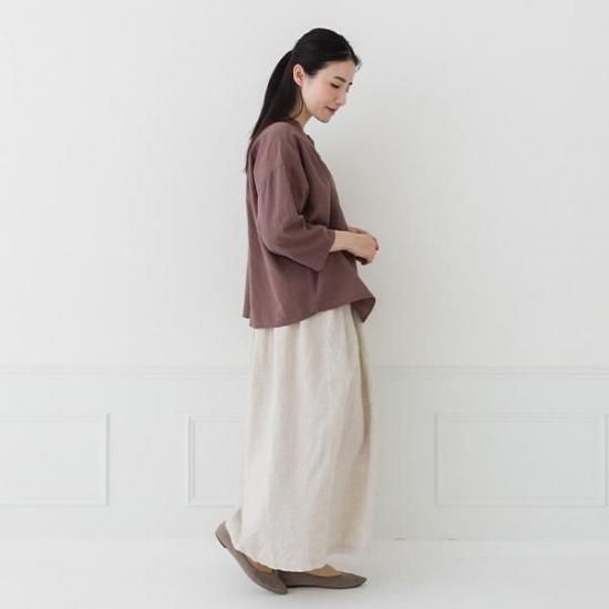 リネンレーヨン7分袖ブラウス | Crea delice - ナチュラル服の