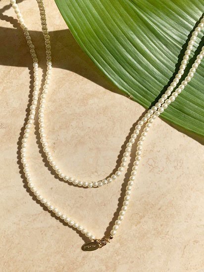Long Metal color Necklace PEARL