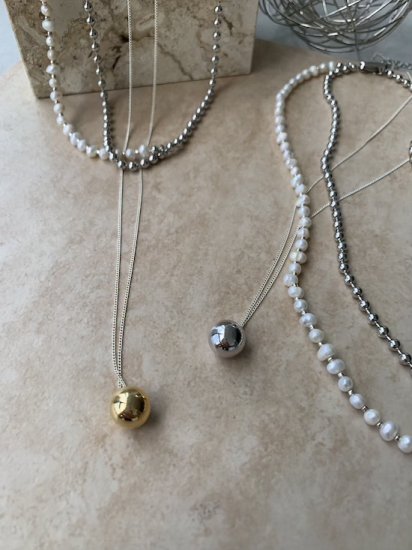 ball chain pearl set necklace