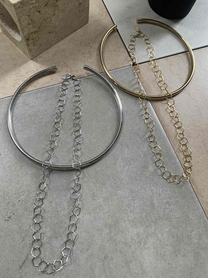 <img class='new_mark_img1' src='https://img.shop-pro.jp/img/new/icons15.gif' style='border:none;display:inline;margin:0px;padding:0px;width:auto;' />square chain necklace wide choker set