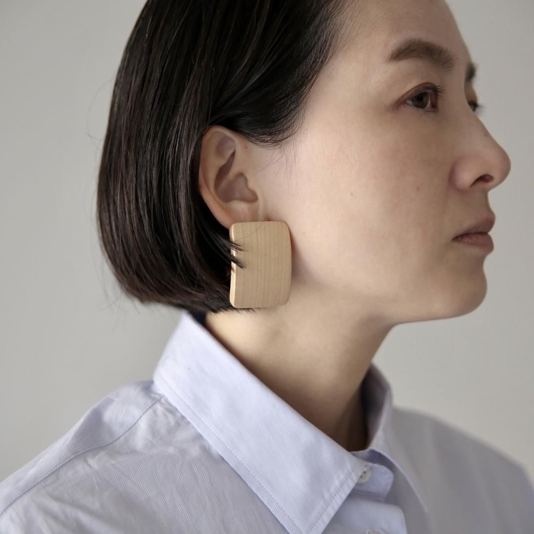 _Fot｜プライウッドフープピアス _Fot / プライウッドフープイヤリング - HOEK