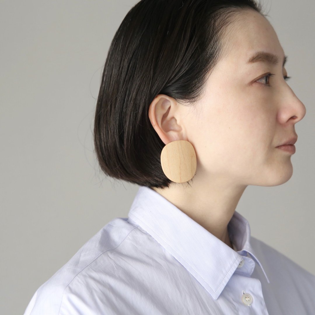 _Fot<br />plywood oval earrings (Earring)