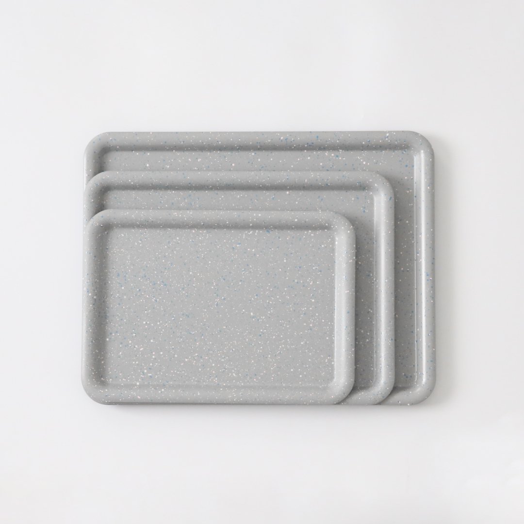 SEKISAKA<br />PLACE Tray -dripping 3 color-<br />Light Gray（white＆blue non-slip）
