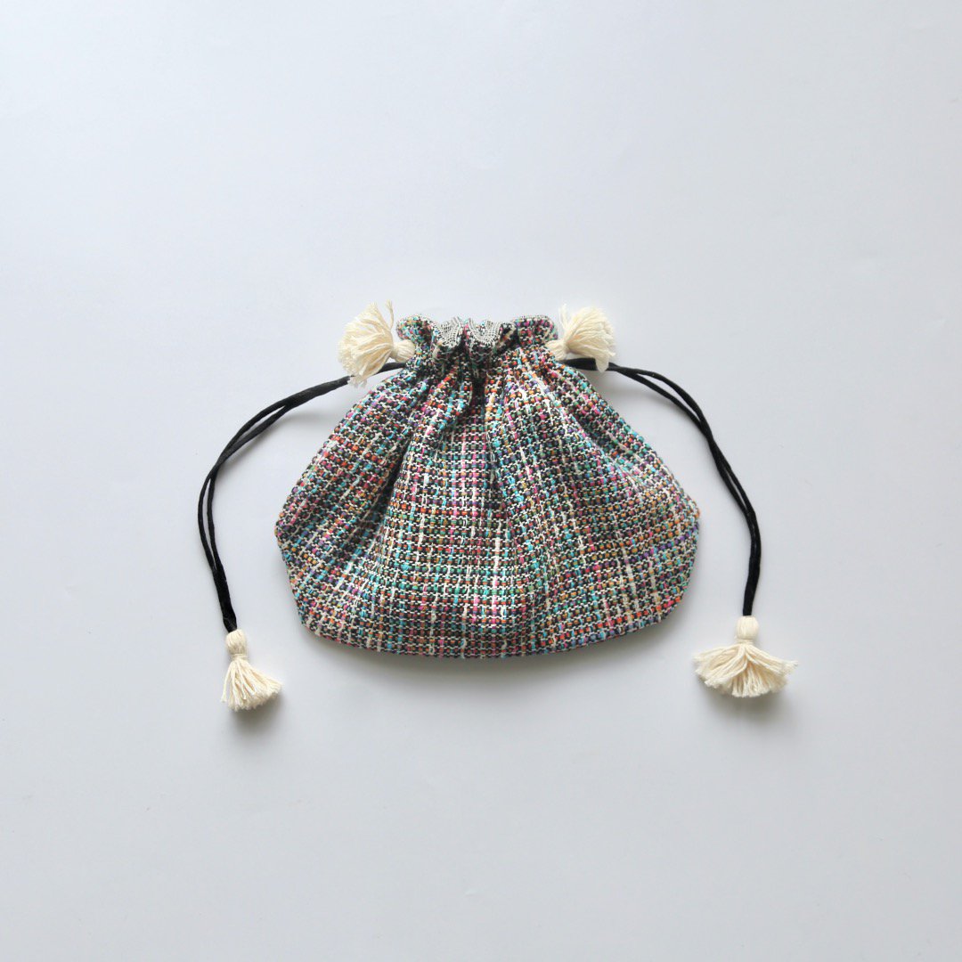 Suno & Morrison<br />Silk Cotton Tweed Drawstring Bag S