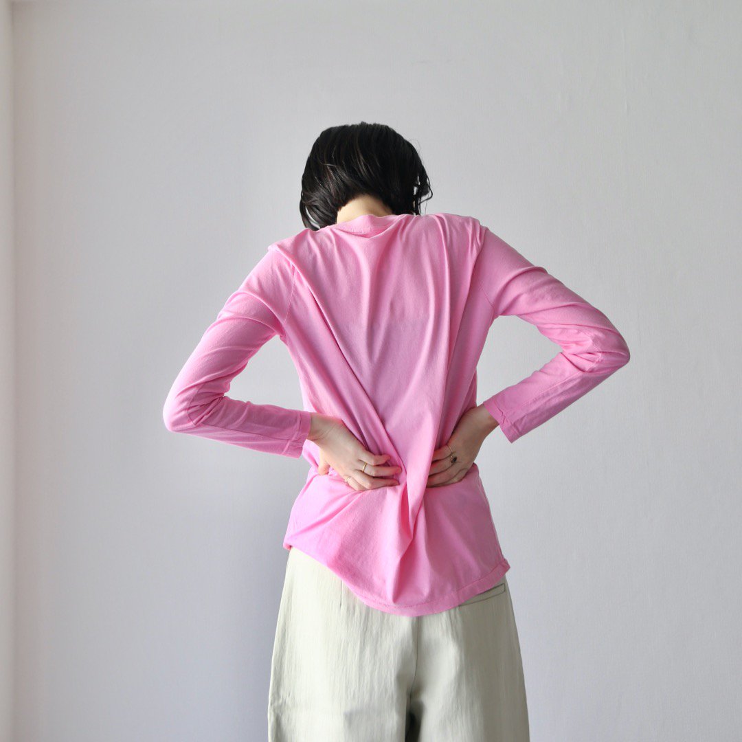 Ohh!<br />LIGHT WEIGHT BASIC L/S CREW<br />[ Pink ]