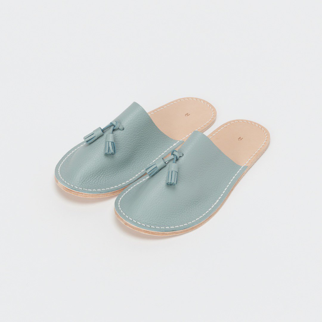 Hender Scheme <br />leather slipper (blue gray)