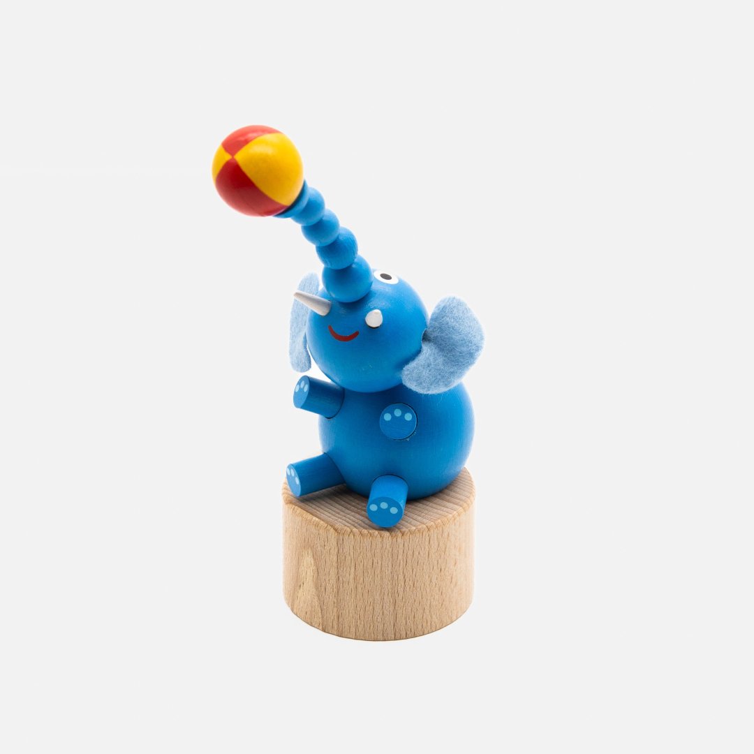 DETOA<br />Wooden Push Up Toy  [ Blue Elephant ]