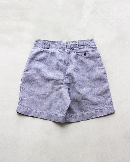 50s Deadstock French Navy Linen Shorts / 50年代 フレンチネイビー 