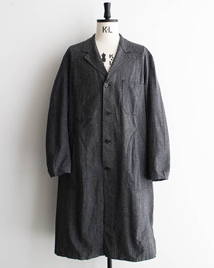Deadstock】50s French Vintage Black Chambray Atelier Coat / デッド 