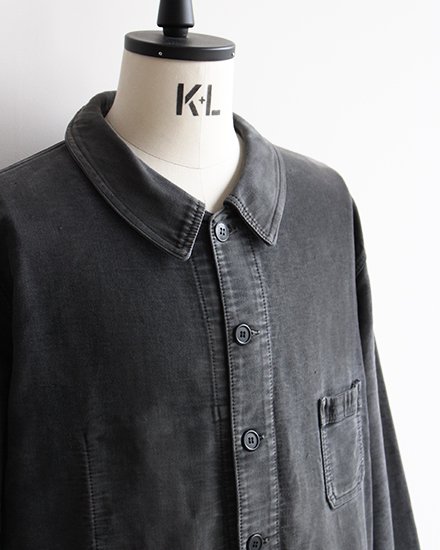 【VINTAGE】40-50s French Black Moleskin Work Jacket / デッド