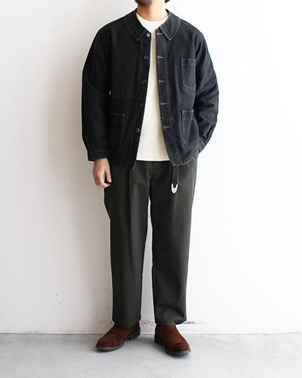 VINTAGEs French Black Moleskin Work Jacket / デッドストック