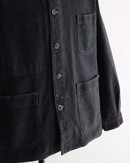 VINTAGE】40-50s French Black Moleskin Work Jacket / デッドストック 