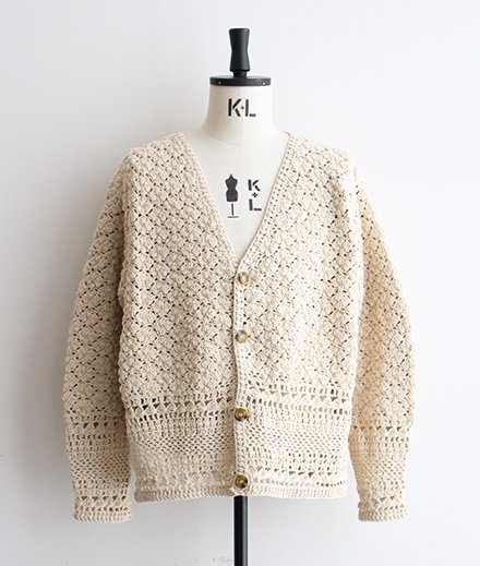 MacMahon Knitting Mills By Niche】Crochet Cotton Cardigan