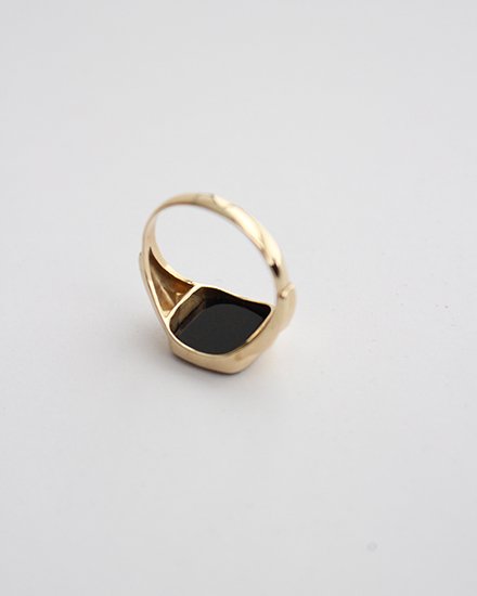 【VINTAGE】70-80s Vintage UK 14k Gold Onyx Ring
