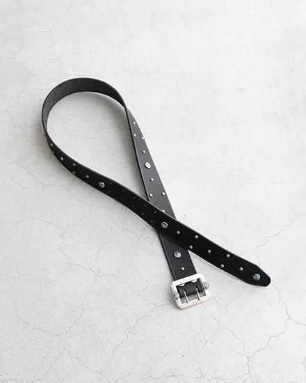 Willow Pants / ウィロー パンツ】W-Pin Studs Belt ”Made By Willow Pants / ウィロー パンツ】W-Pin Studs Belt ”Made By