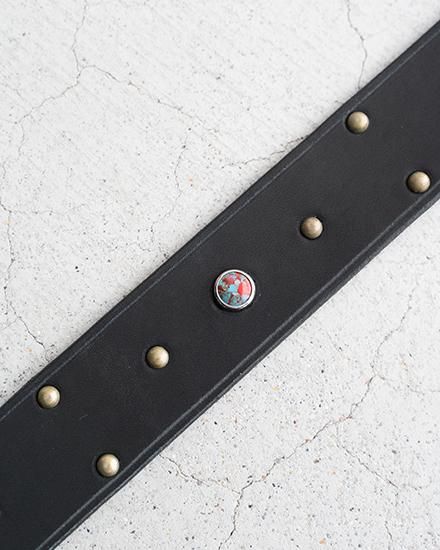 Willow Pants / ウィロー パンツ】W-Pin Studs Belt ”Made By Willow Pants / ウィロー パンツ】W-Pin Studs Belt ”Made By