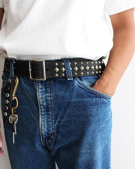 Willow Pants / ウィロー パンツ】R-008 Studs Belt ”Made By Willow Pants / ウィロー パンツ】R-008 Studs Belt ”Made By