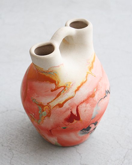 VINTAGE】Nemadji Pottery Flower Base ”Made In USA