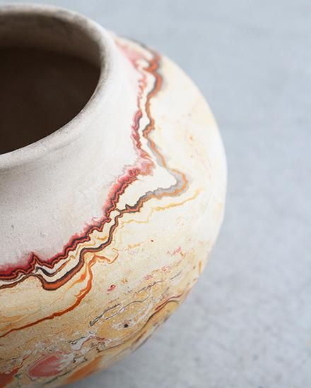 VINTAGE】Nemadji Pottery Flower Base ”Made In USA VINTAGE】Nemadji Pottery Flower Base ”Made In USA