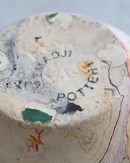 VINTAGE】Nemadji Pottery Flower Base ”Made In USA VINTAGE】Nemadji Pottery Flower Base ”Made In USA