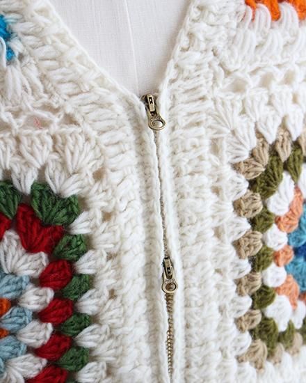 MacMahon Knitting Mills By Niche】Crochet V-Neck Zip Cardigan MacMahon Knitting Mills By Niche】Crochet V-Neck Zip Cardigan