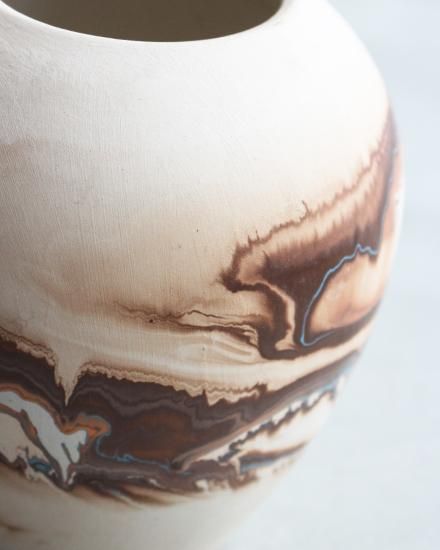 VINTAGE】Nemadji Pottery Flower Base ”Made In USA