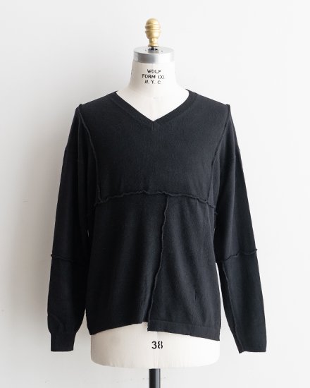 Yoused / ユーズド】Cashmere Remake Outstitch Patchwork Sweater