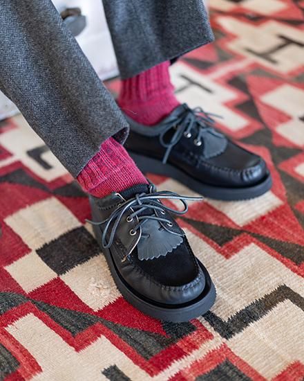 YUKETEN】Blucher W/ Kiltie “Mismatch Black” Made In USA YUKETEN】Blucher W/ Kiltie “Mismatch Black” Made In USA