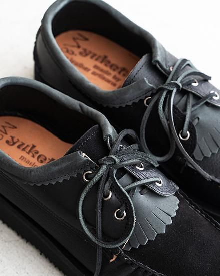 YUKETEN】Blucher W/ Kiltie “Mismatch Black” Made In USA YUKETEN】Blucher W/ Kiltie “Mismatch Black” Made In USA