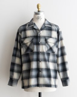 AGE OLD / ɡOpen Collar Shirt Wool Check Fabrics Made In USA