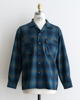 AGE OLD / ɡOpen Collar Shirt Wool Check Fabrics Made In USA