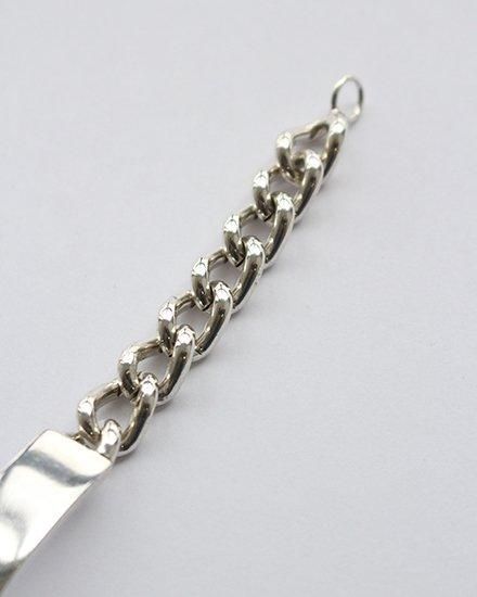 VINTAGE】Vintage UK Silver Heavy Chain ID Bracelet 