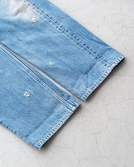 SHANANA MIL】Used Made In USA Denim『Hand Embroidery Daisy』