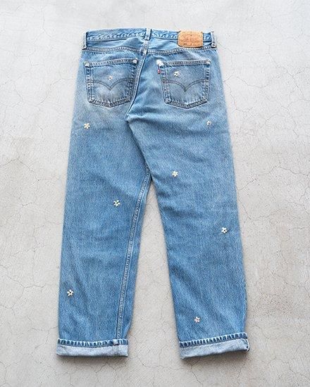 SHANANA MIL】Used Made In USA Denim『Hand Embroidery Daisy』
