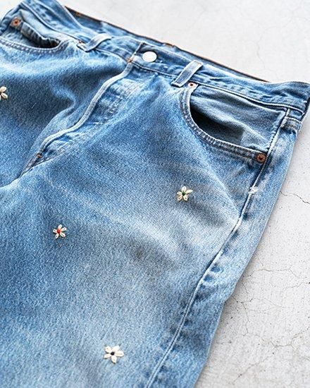 SHANANA MIL シャナナミル M51 モッズコート XS フラワー手刺繍 古着 90s J Crew M-51 タイプ コットンサテン フィールド