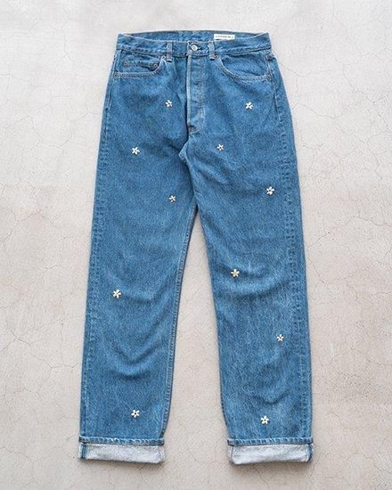 SHANANA MIL】Used Made In USA Denim『Hand Embroidery Daisy』