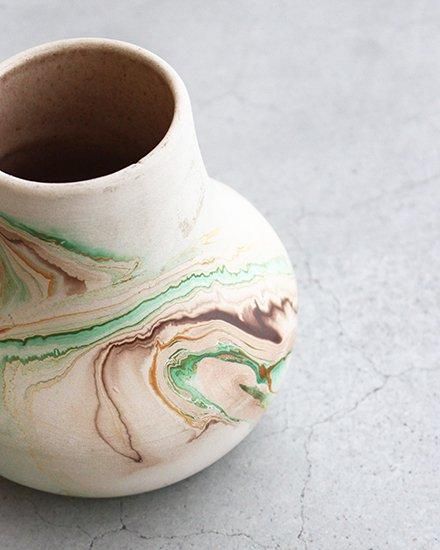 VINTAGE】Nemadji Pottery Flower Base ”Made In USA VINTAGE】Nemadji Pottery Flower Base ”Made In USA