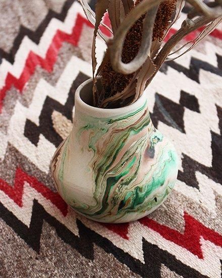 VINTAGE】Nemadji Pottery Flower Base ”Made In USA VINTAGE】Nemadji Pottery Flower Base ”Made In USA