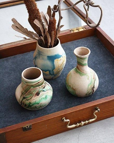 VINTAGE】Nemadji Pottery Flower Base ”Made In USA VINTAGE】Nemadji Pottery Flower Base ”Made In USA