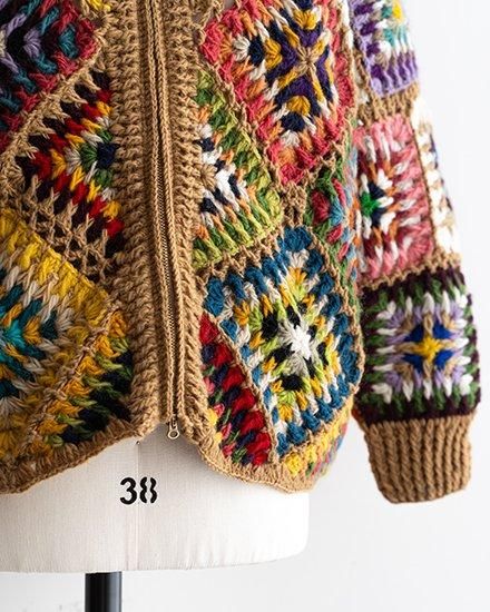 MacMahon Knitting Mills By Niche】Crochet V-Neck Zip Cardigan MacMahon Knitting Mills By Niche】Crochet V-Neck Zip Cardigan