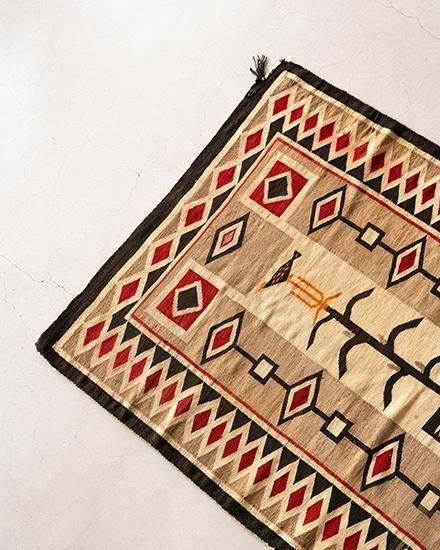 ナバホラグ Navajo Rug navajo rug アンティーク VINTAGE】40s〜 Navajo Rug 