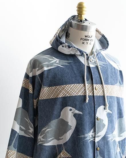 90s vintage MICHIGANRAG 総柄 カモメ ジャケット 90s MICHIGAN RAG HOODED JACKET MADE IN USA 🇺🇸 S
