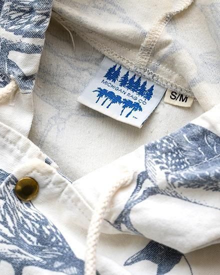 【希少】 〜90s MICHIGAN RAG hooded jacket サメ柄 90s MICHIGAN RAG HOODED JACKET MADE IN USA 🇺🇸 S