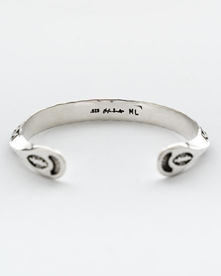 Indian Jewelry】Navajo『Lyle Secatero』Triangle Stamp Bangle ④